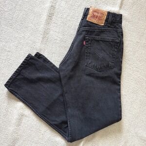 Vintage Levi Strauss 505 Black Wash Straight Leg Jeans Women Paper Tag